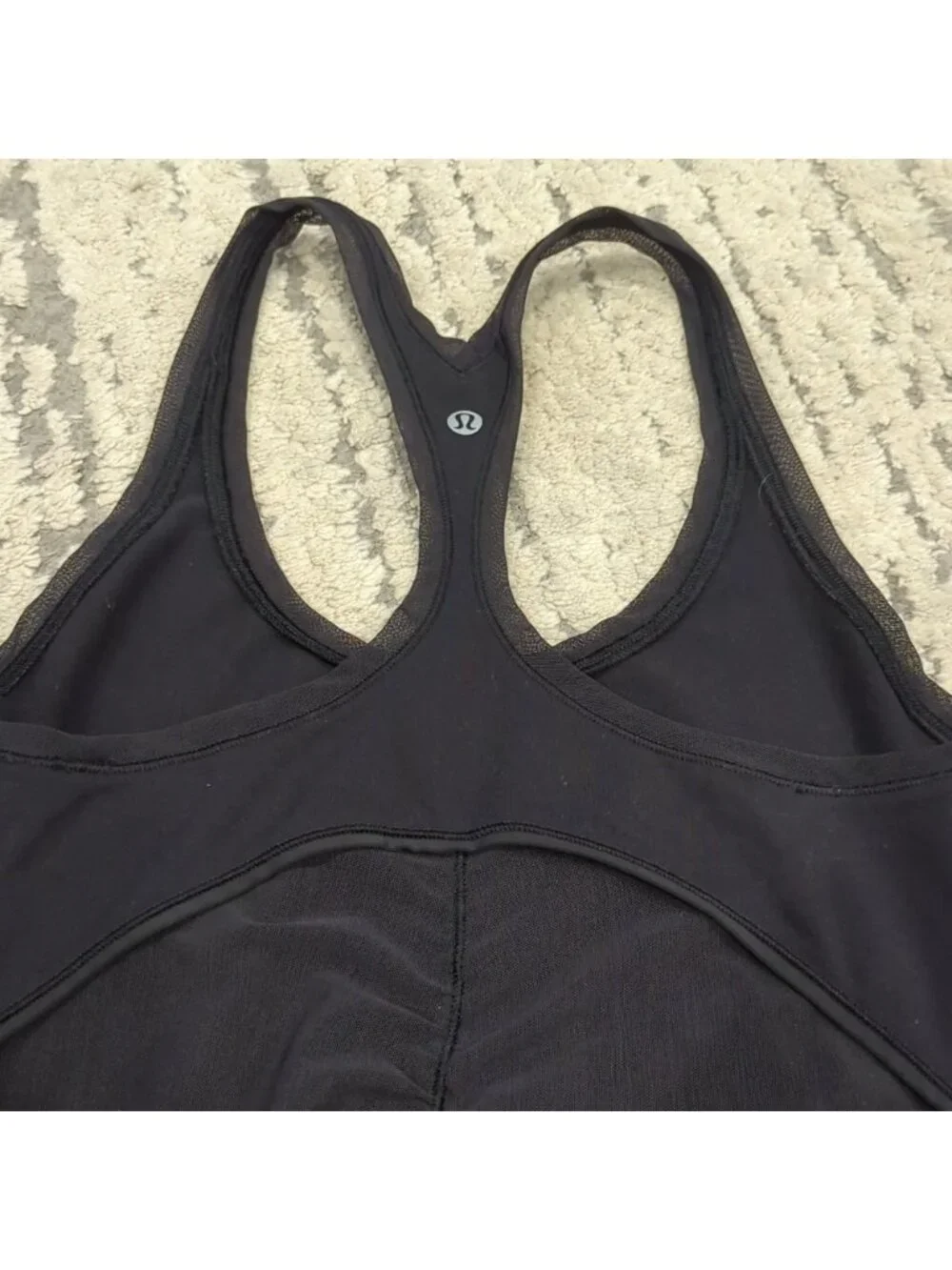 Lululemon Cool Racerback *Shine On Black mesh